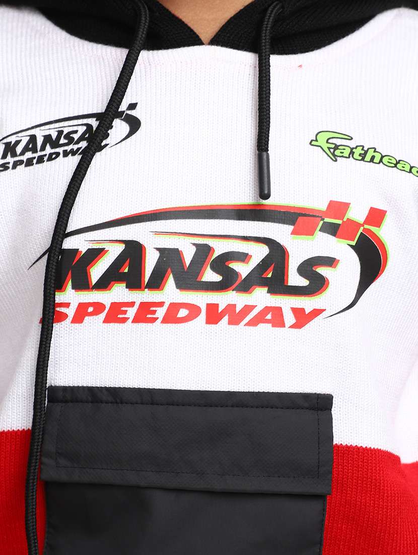 white printed detailed hooded sweatshirt - 20599101 -  Standard Image - 5