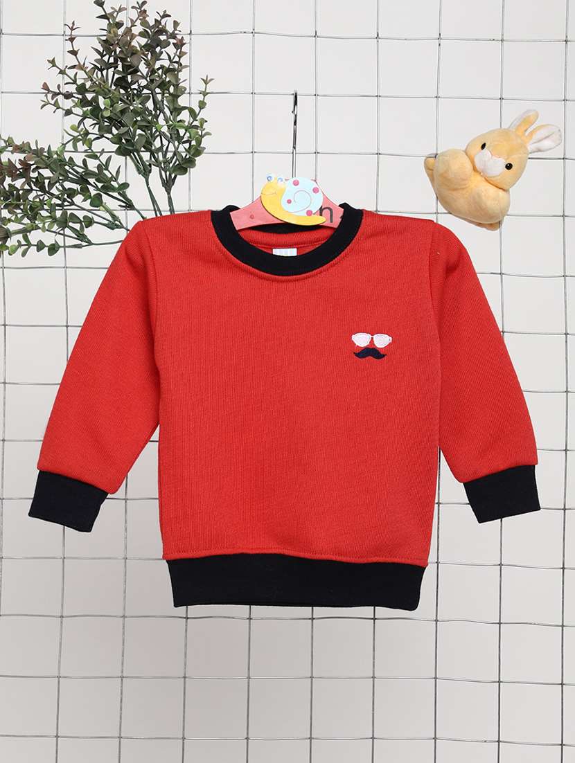 red acrylic color block sweatshirt - 20599460 - Zoom Image - 0