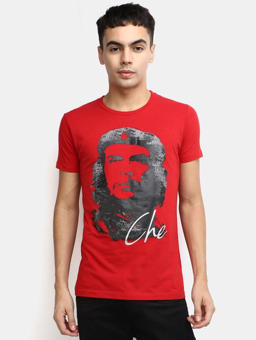 red front printed casual t-shirt - 20599870 -  Standard Image - 0