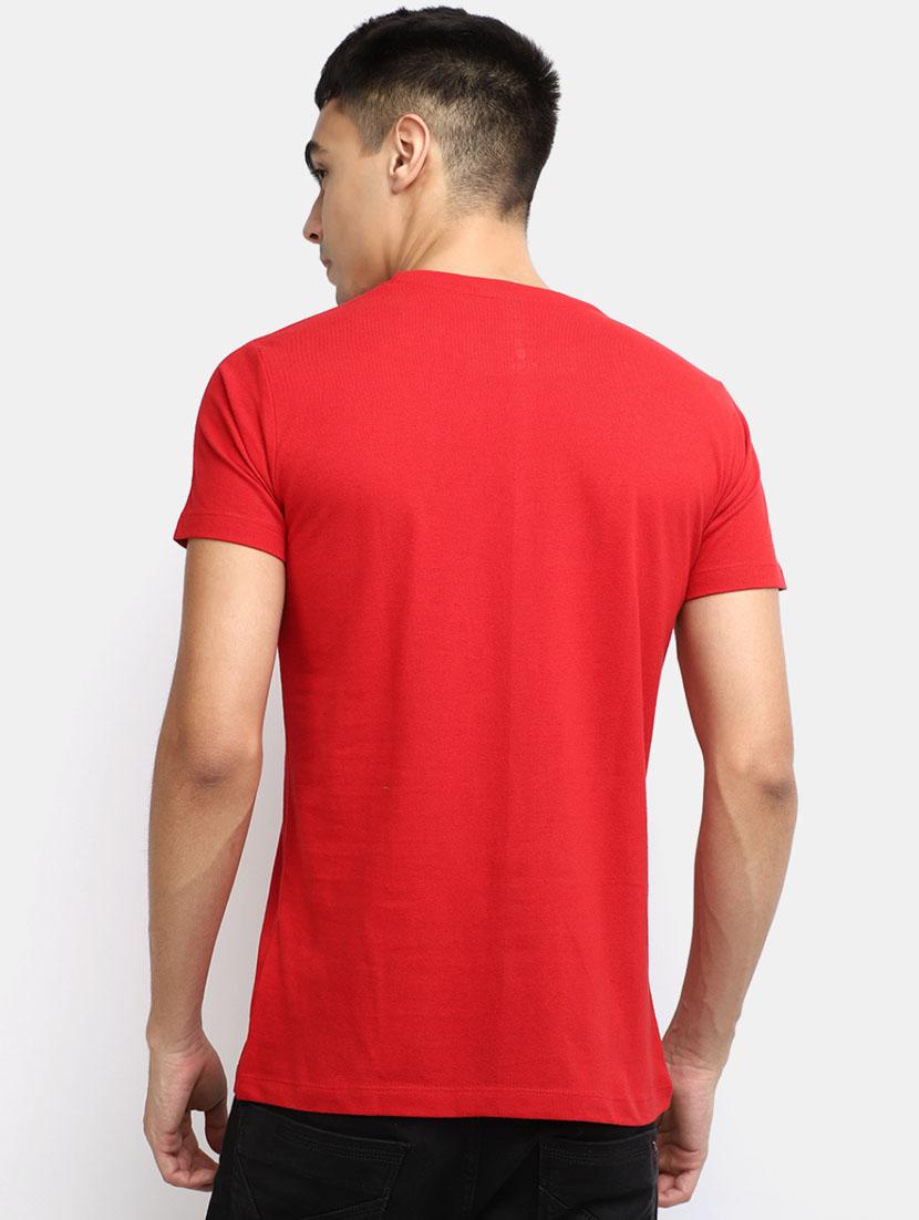 red front printed casual t-shirt - 20599870 - Standard Image - 3