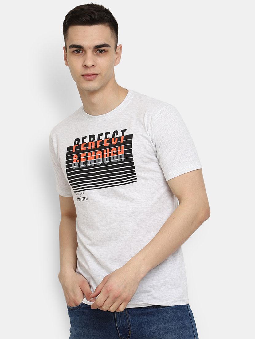 grey front printed casual t-shirt - 20599929 - Zoom Image - 0
