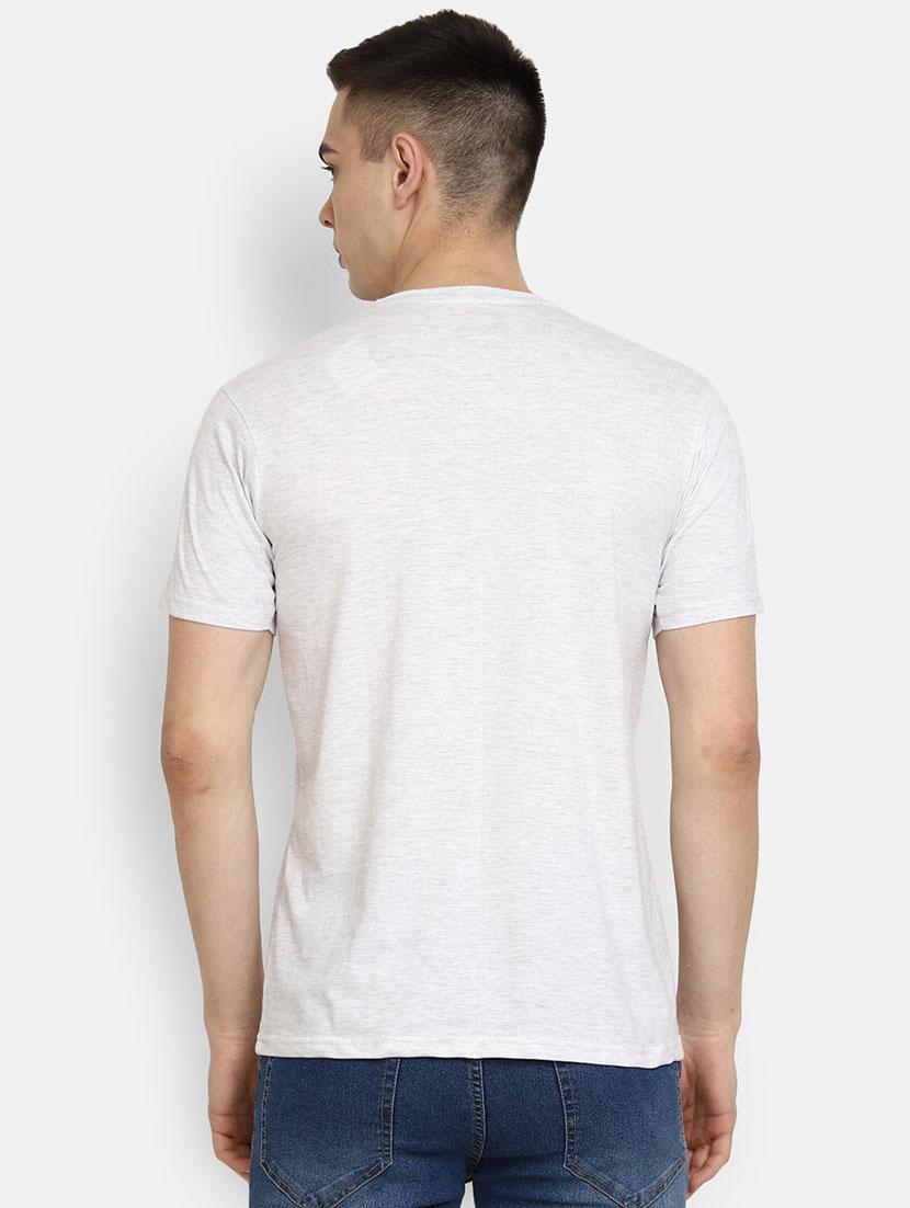 grey front printed casual t-shirt - 20599929 - Standard Image - 3
