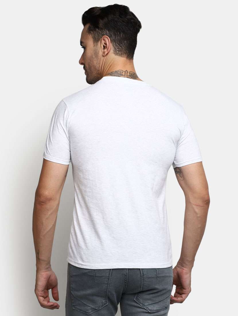 grey front printed casual t-shirt - 20599930 -  Standard Image - 3