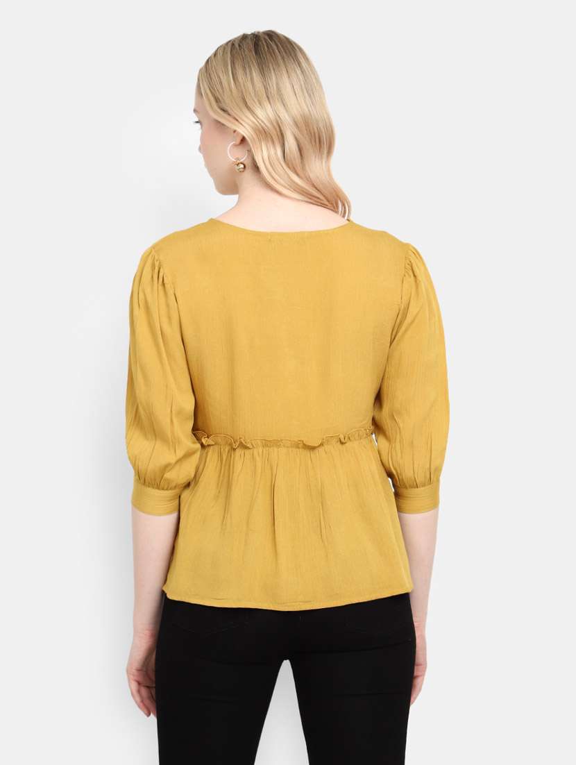 gold rayon a line top - 20600192 -  Standard Image - 3