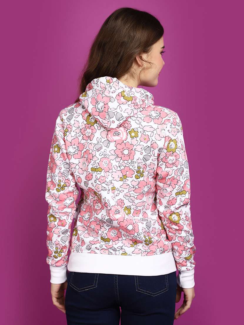 white florals printed sweatshirts - 20600202 -  Standard Image - 3