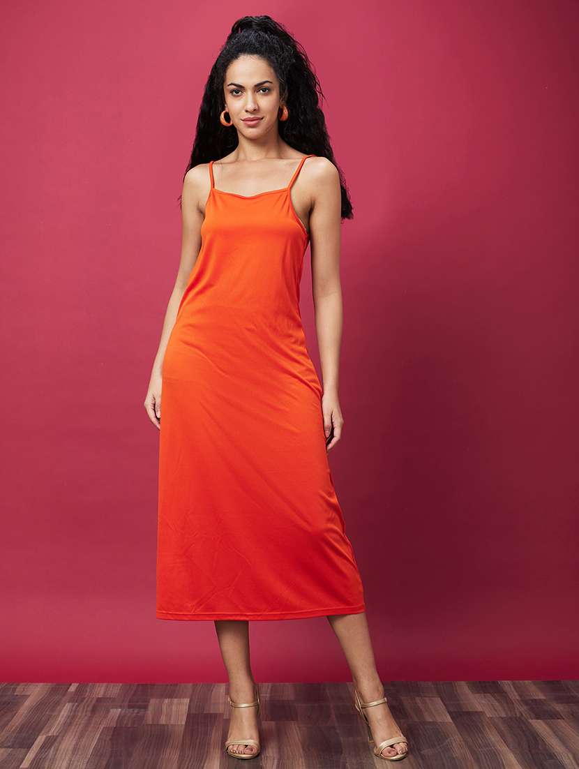 women orange abstract printed maxi dress - 20600242 - Standard Image - 3