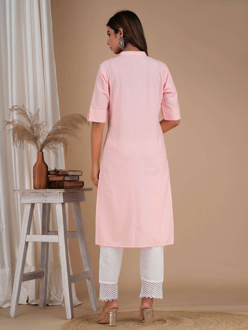 women pack of 2 solid kurta - 20600297 -  Standard Image - 3