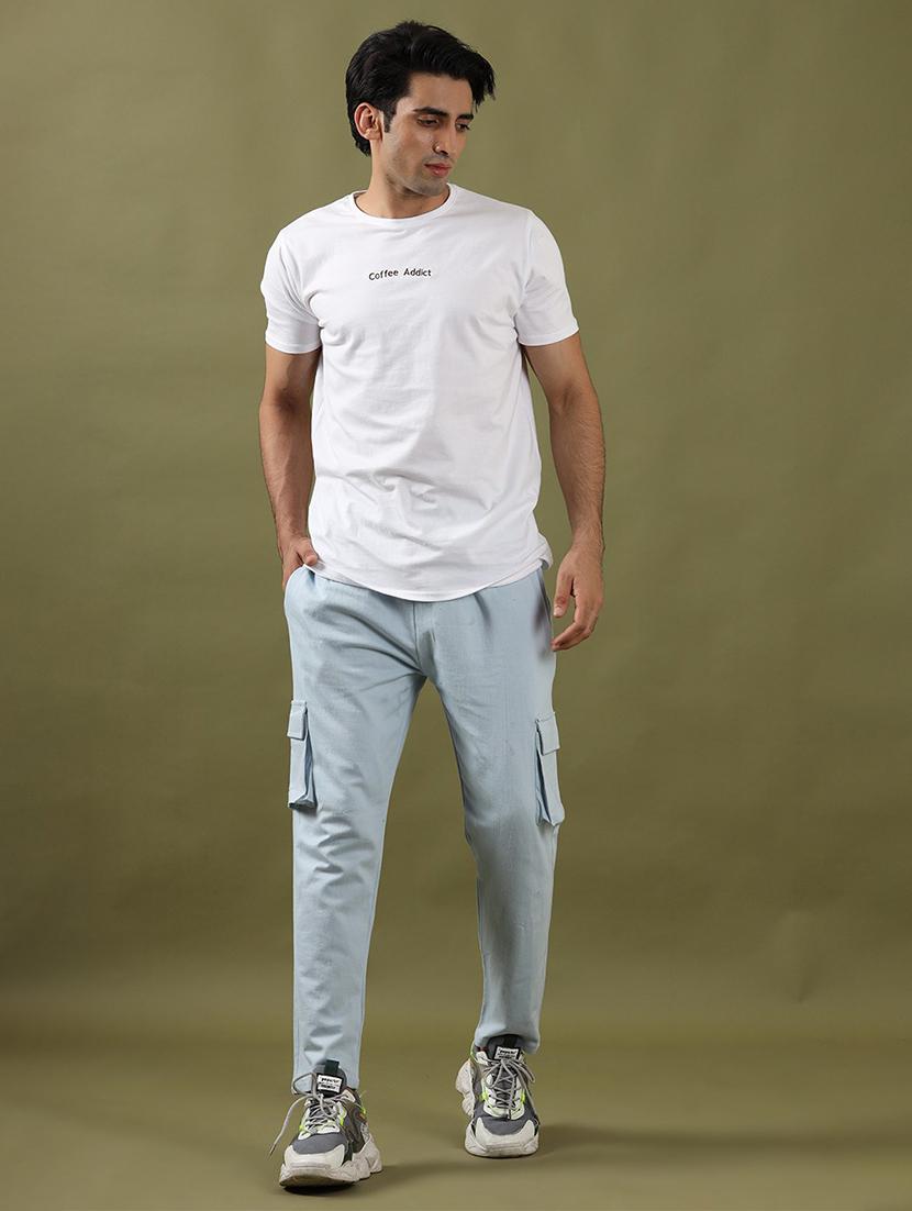 men purist blue solid ankle length track pants - 20600764 - Standard Image - 3