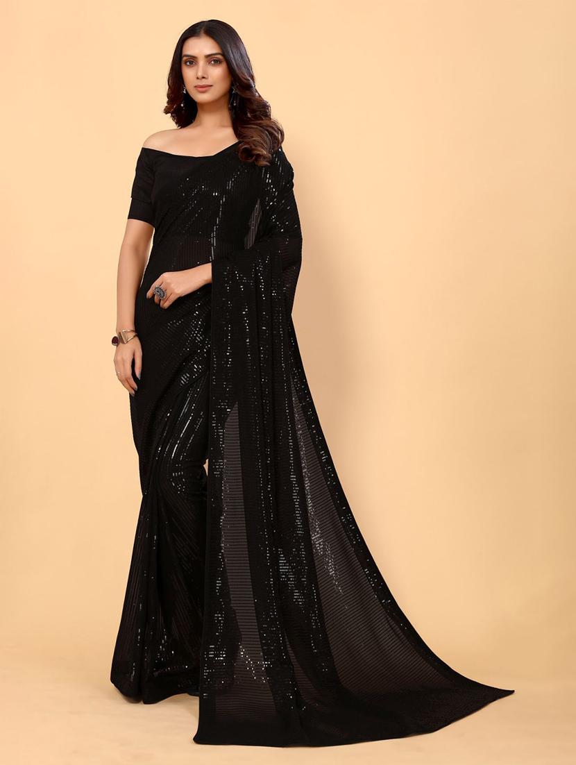 women all over sequined saree with blouse - 20601195 - Zoom Image - 0