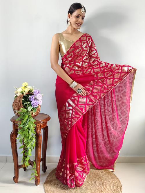 women sequined saree with blouse - 20601248 - Standard Image - 0