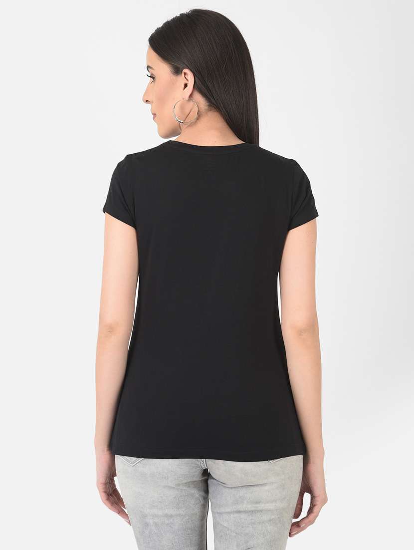 women front print round neck t-shirt - 20601383 -  Standard Image - 3