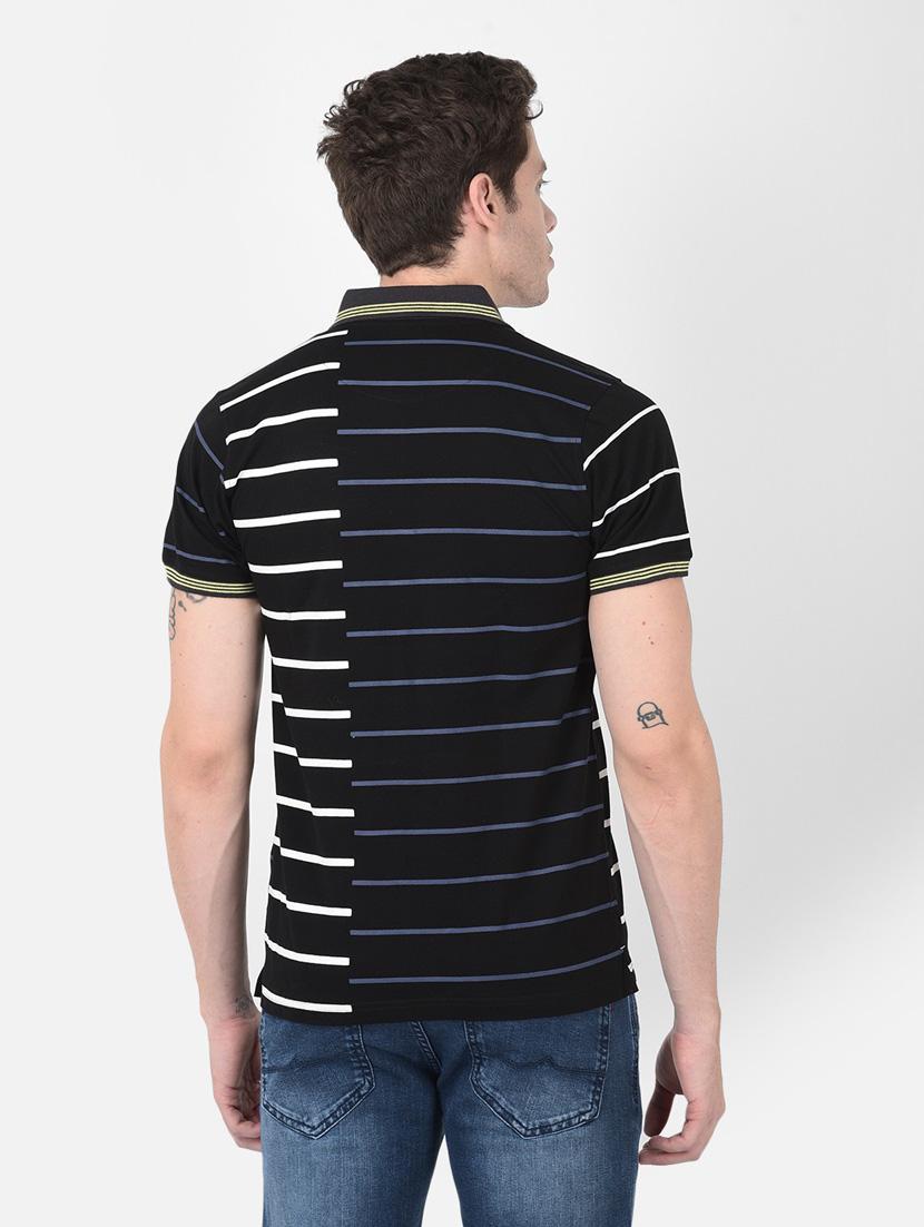 men black stripes polo neck t-shirt - 20601422 - Standard Image - 3
