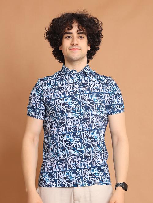 men printed short sleeve polo t-shirt - 20601450 - Standard Image - 0