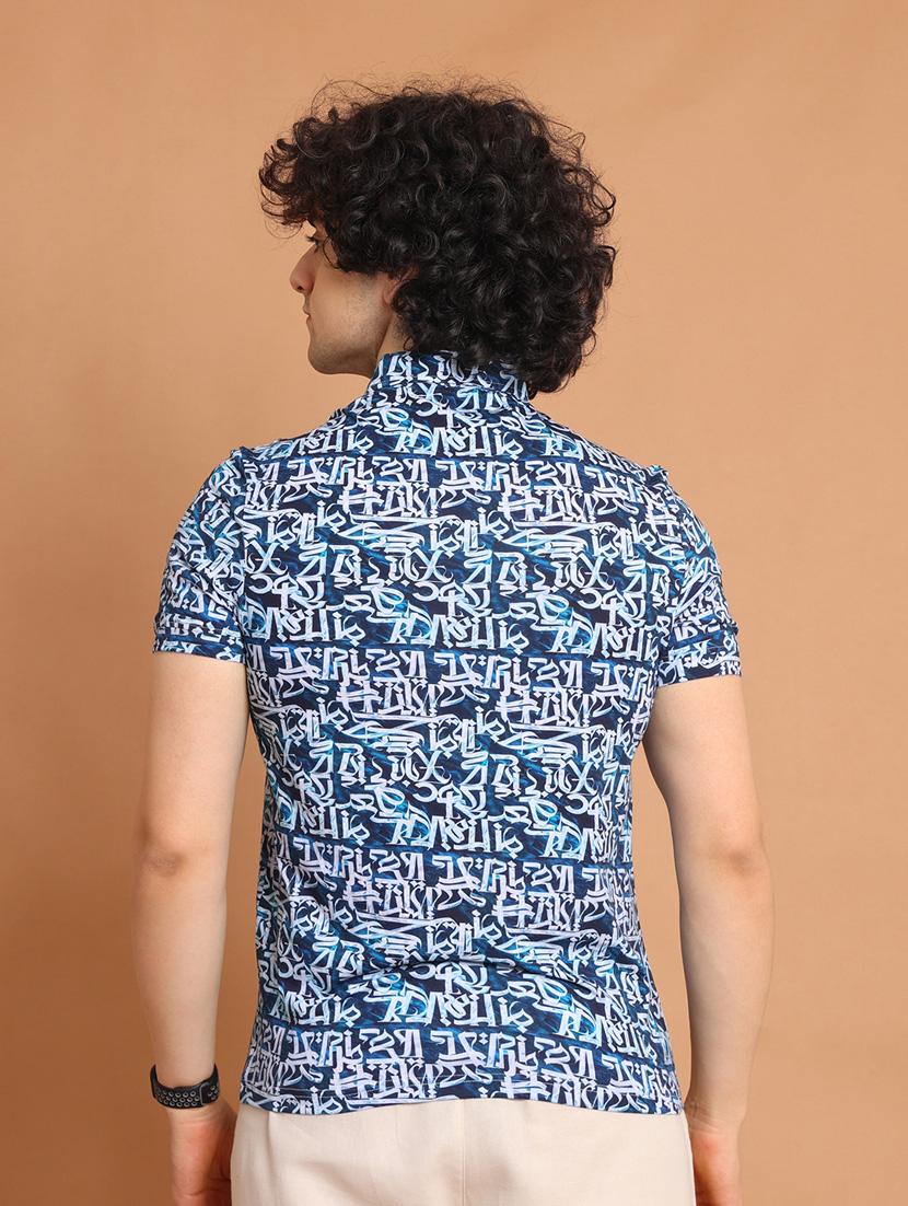 men printed short sleeve polo t-shirt - 20601450 - Standard Image - 3