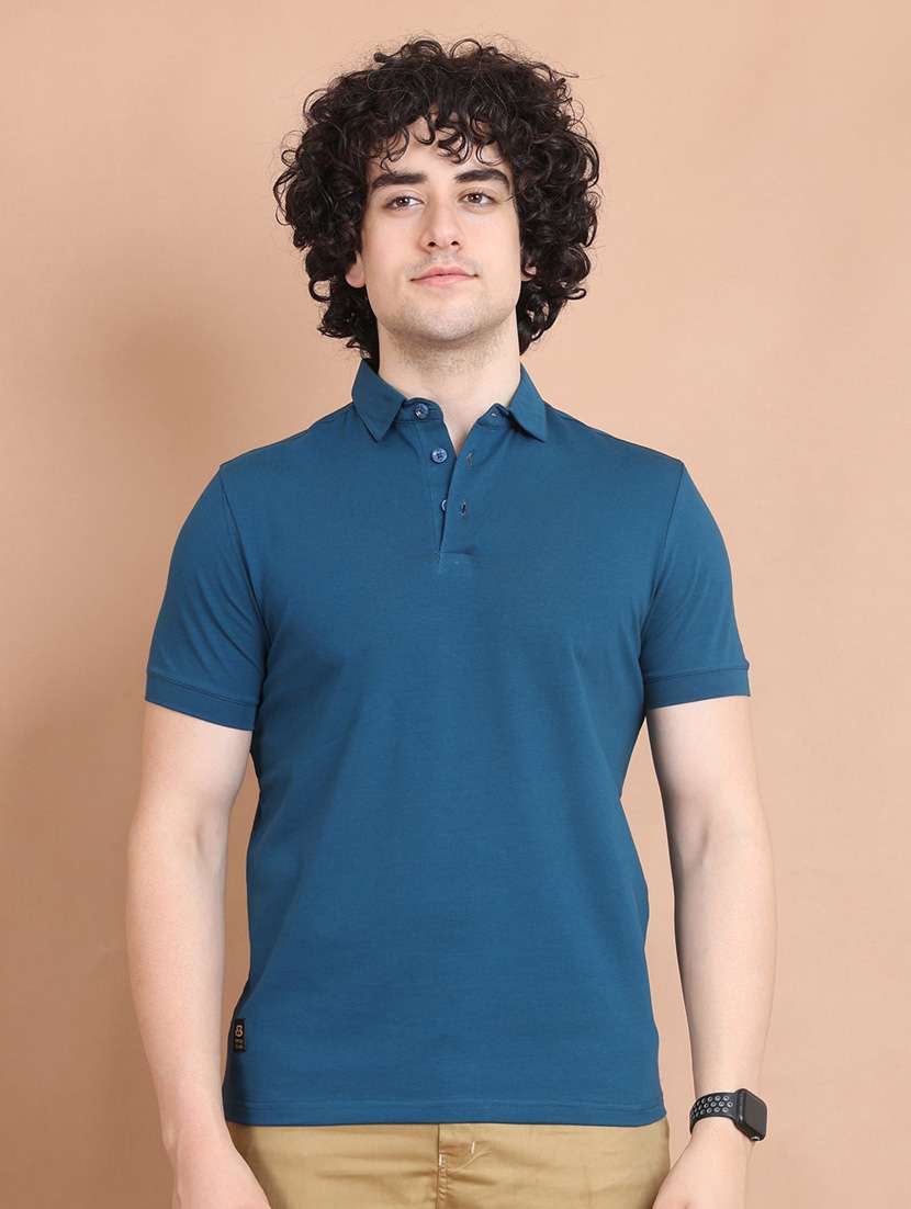 teal plain short sleeve t-shirt