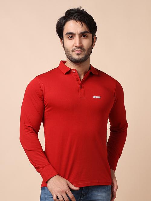 red plain long sleeve t-shirt - 20601480 - Standard Image - 0