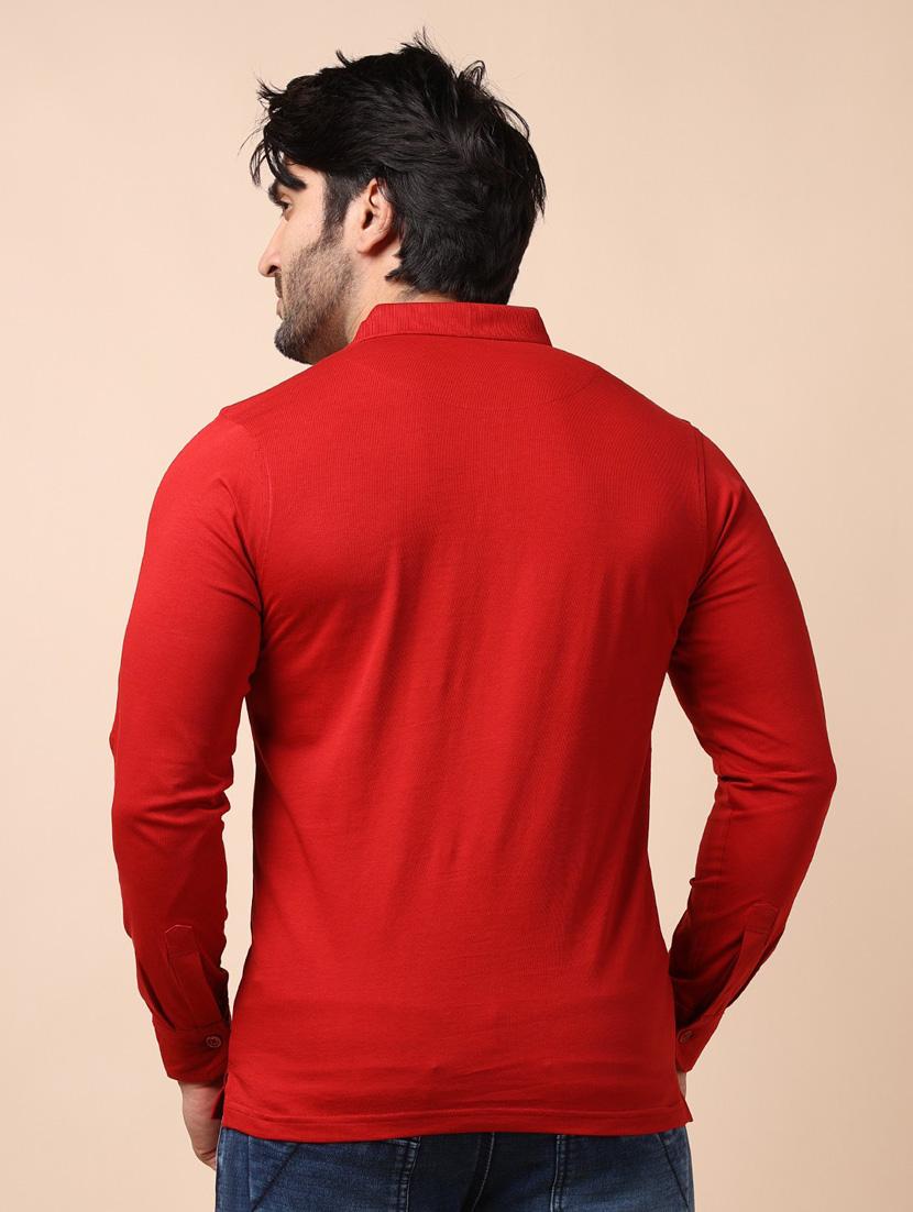 red plain long sleeve t-shirt - 20601480 - Standard Image - 3