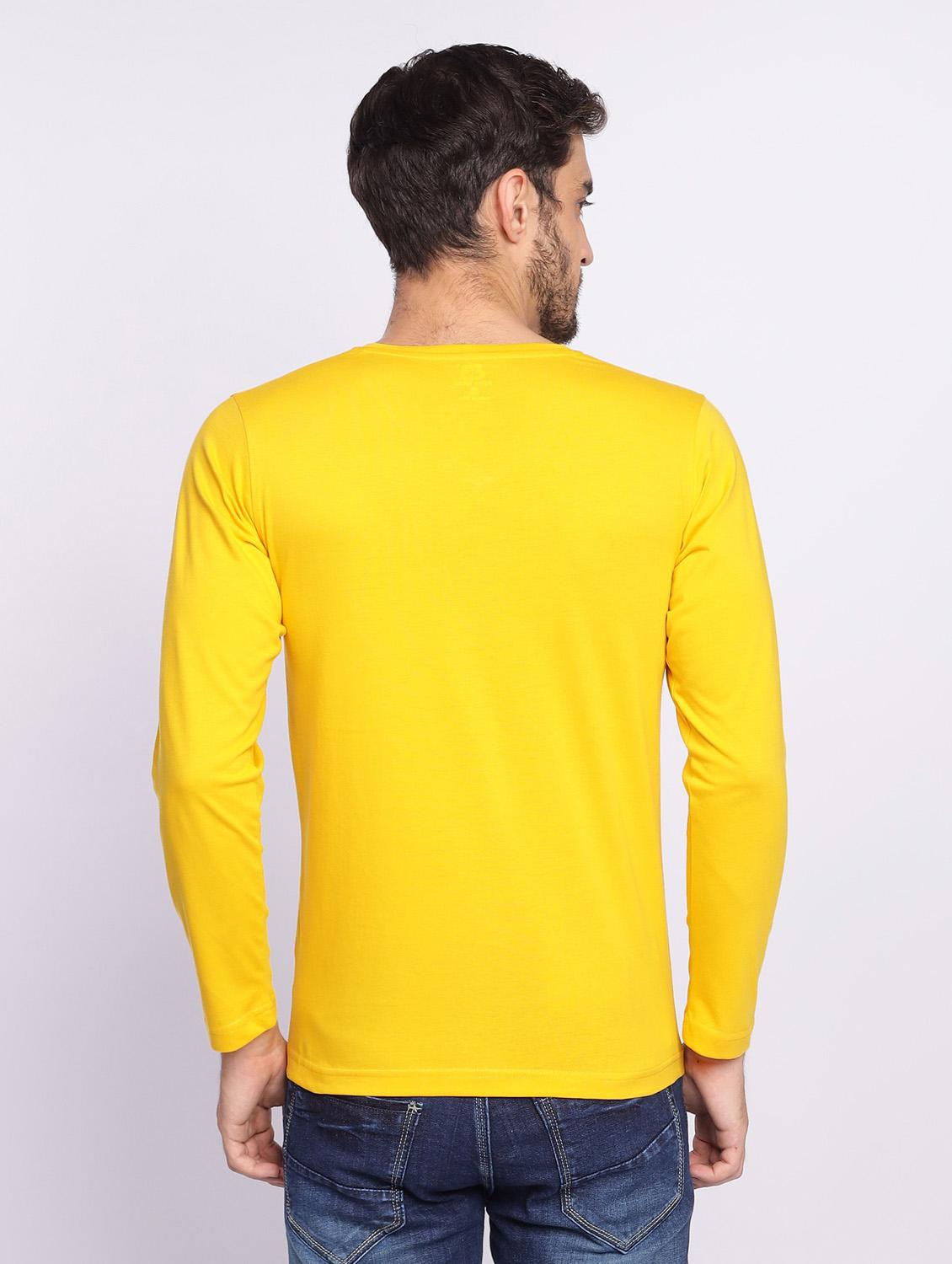 yellow plain long sleeve t-shirt - 20601482 - Standard Image - 3