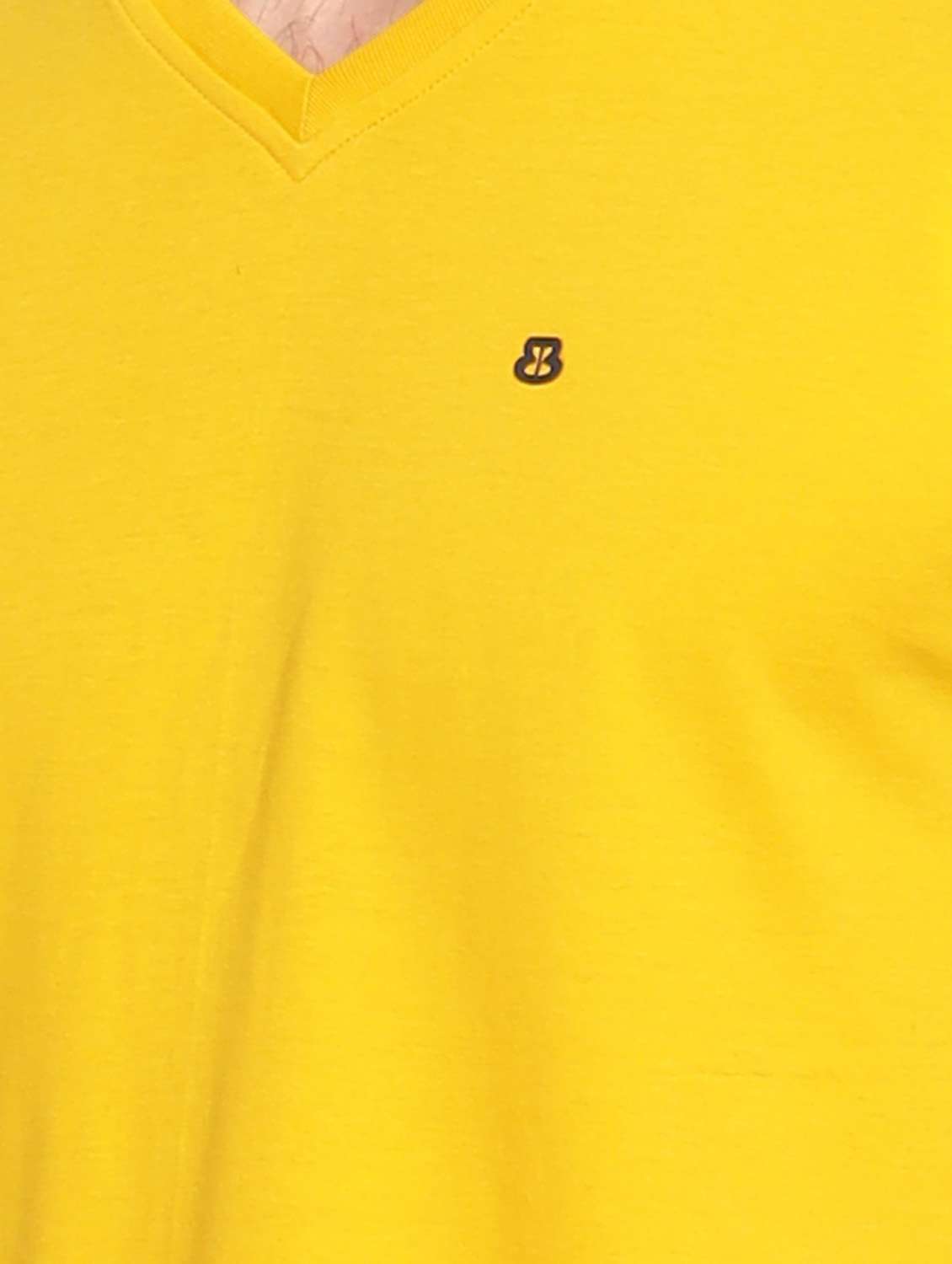 yellow plain short sleeve t-shirt - 20601484 -  Standard Image - 3