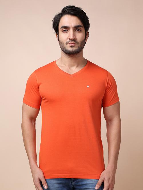 orange plain short sleeve t-shirt - 20601485 - Standard Image - 0