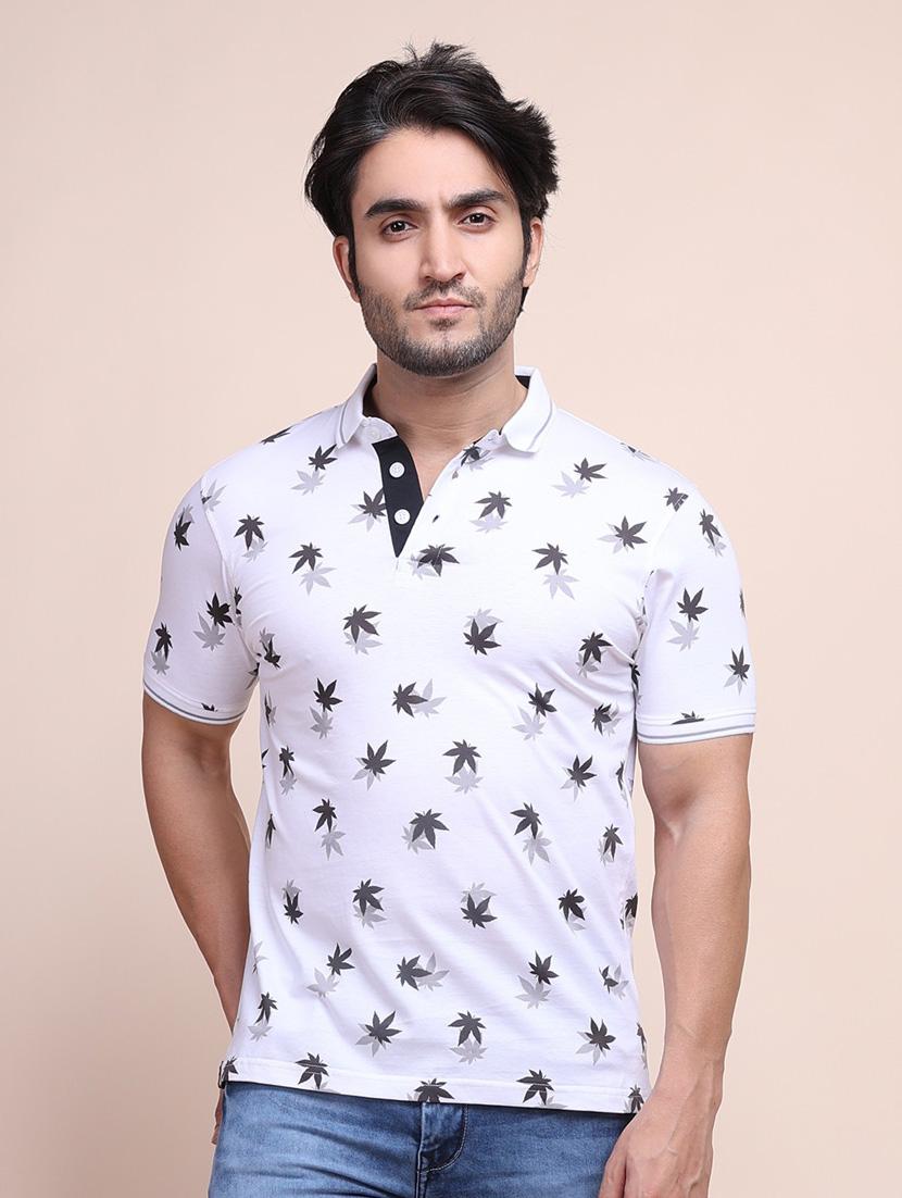 man leaf print t-shirt