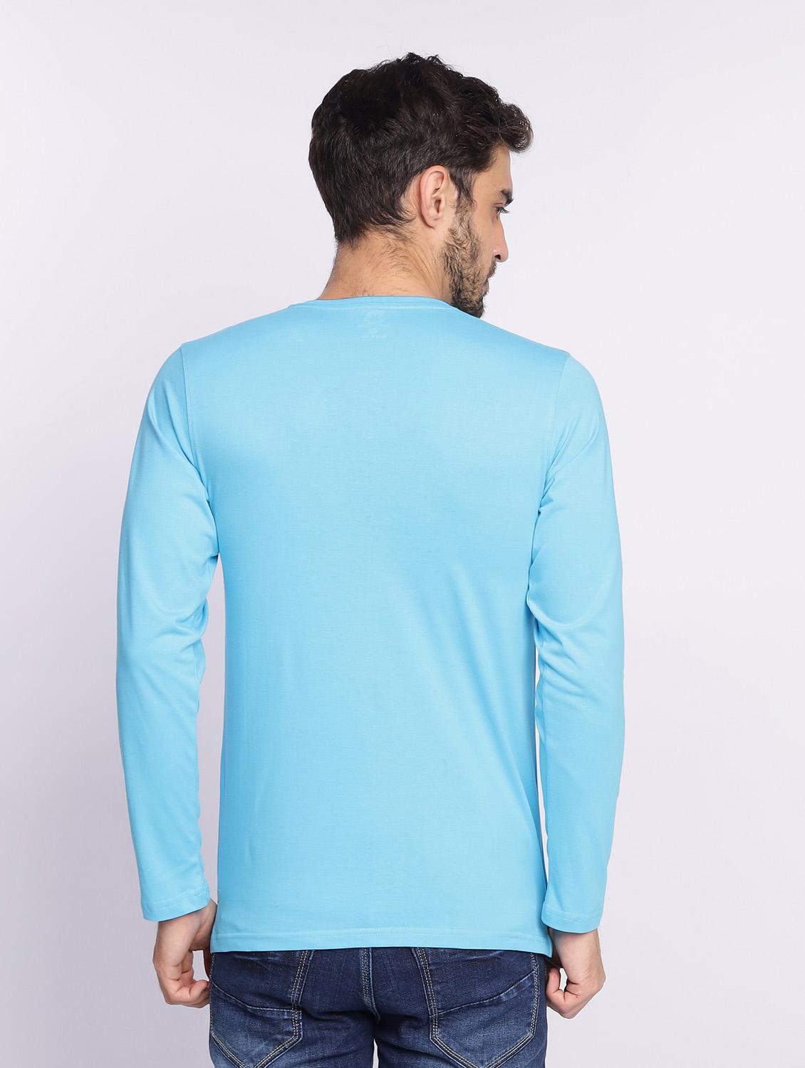 light blue plain long sleeve t-shirt - 20601517 - Standard Image - 3