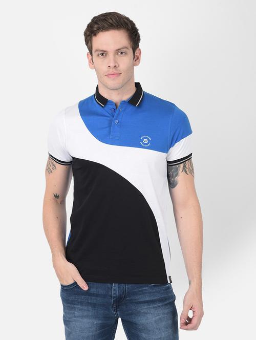 men color block short sleeve polo t-shirt - 20601529 -  Standard Image - 0