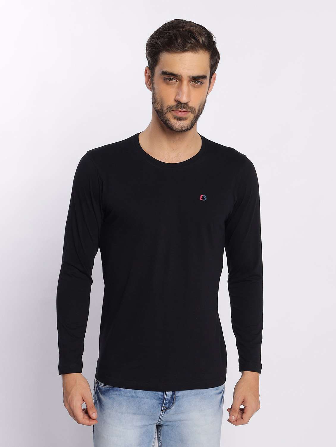 black plain long sleeve t-shirt