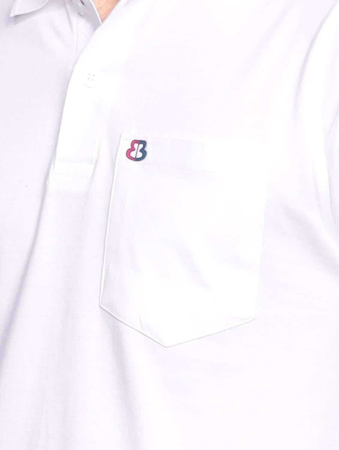 men white plain polo neck t-shirt - 20601547 -  Standard Image - 3