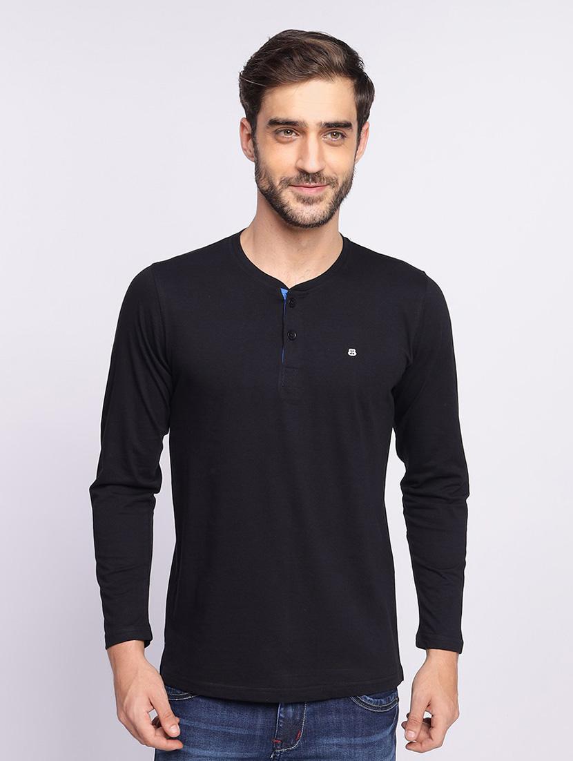 black plain long sleeve t-shirt - 20601550 -  Zoom Image - 0