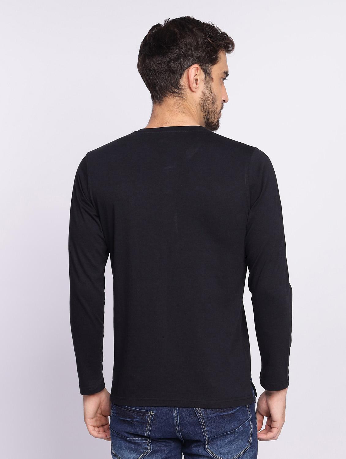 black plain long sleeve t-shirt - 20601550 - Standard Image - 3