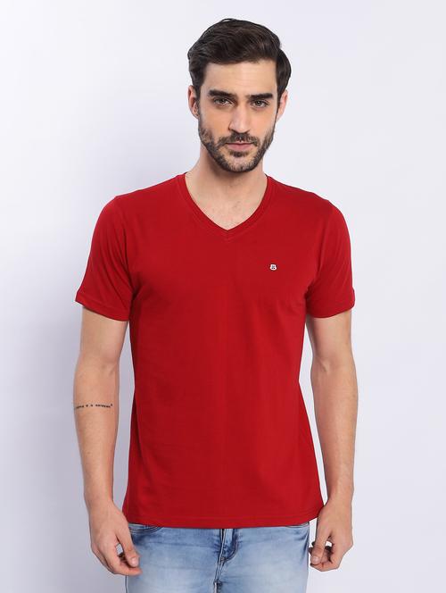 red plain short sleeve t-shirt - 20601560 - Standard Image - 0