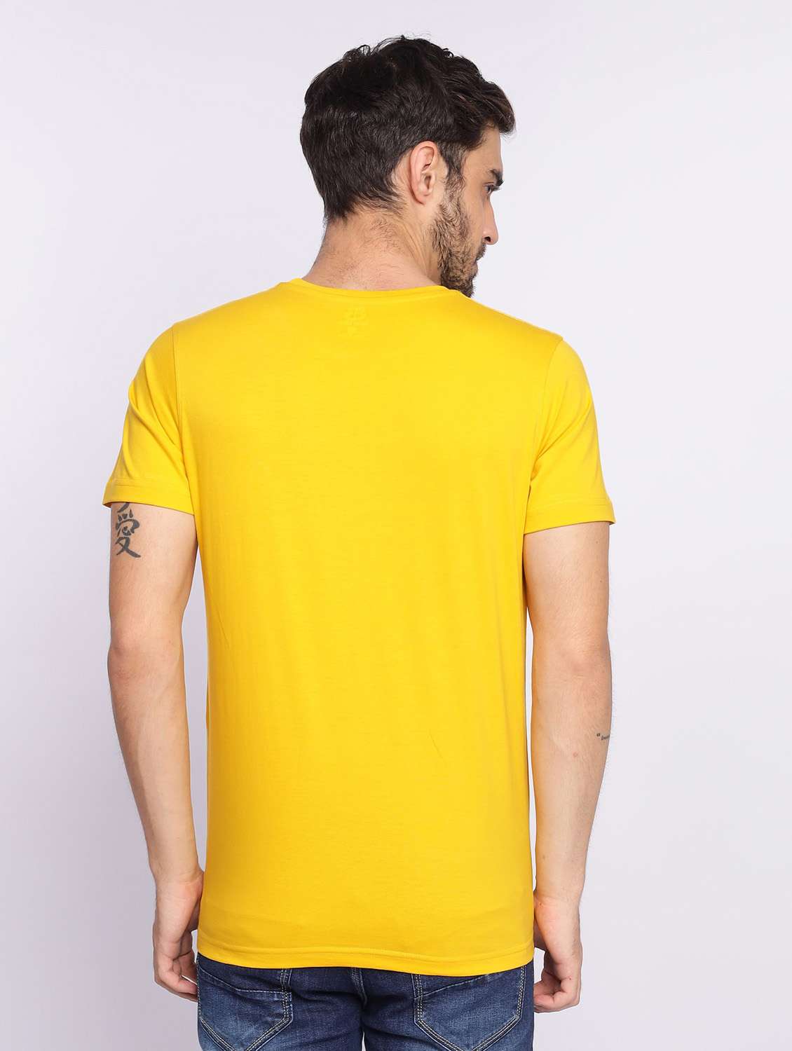 yellow plain short sleeve t-shirt - 20601591 -  Standard Image - 3