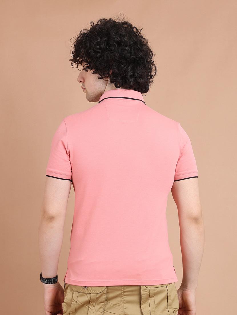 men pink plain short sleeve t-shirt - 20601609 - Standard Image - 3
