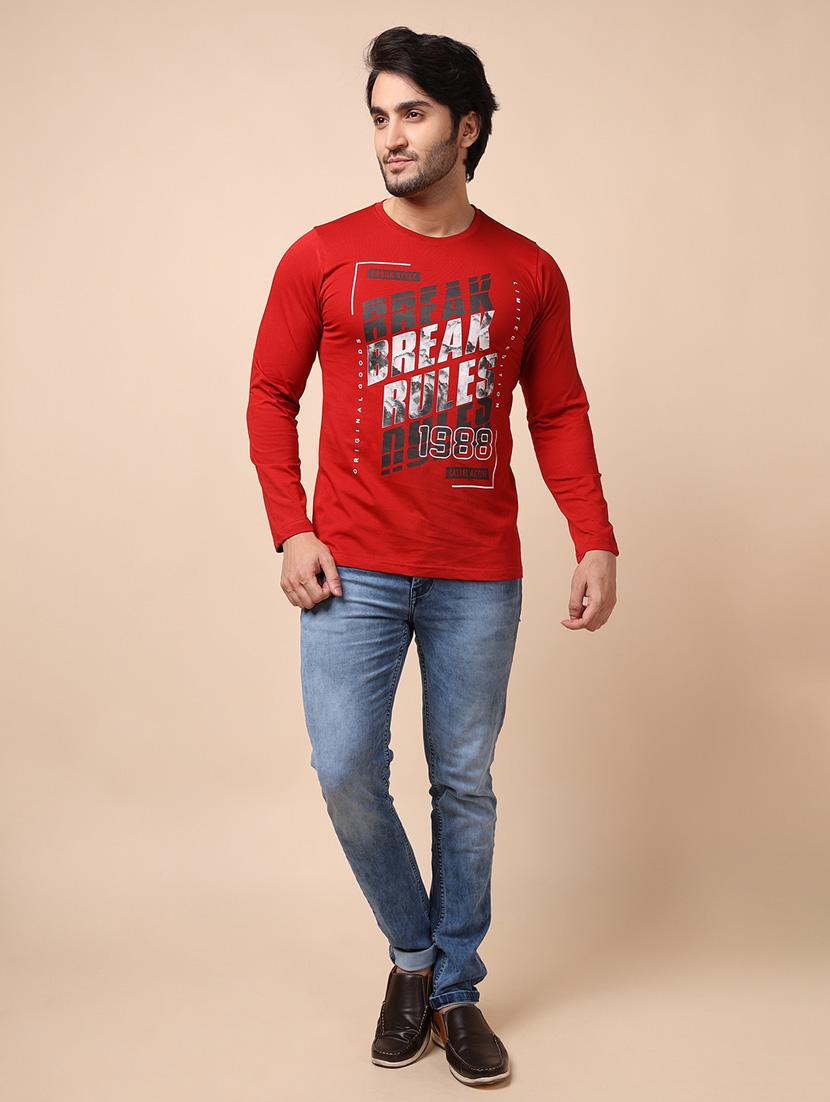 men red round neck t-shirt - 20601616 - Standard Image - 3