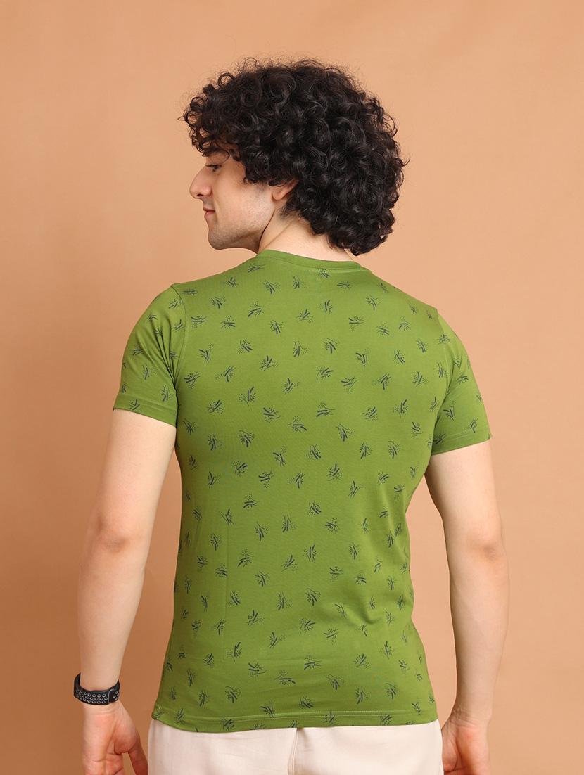 men printed round neck cotton t-shirt - 20601639 - Standard Image - 3