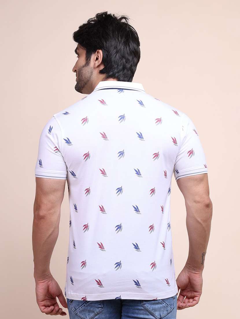 white printed short sleeve t-shirt - 20601642 -  Standard Image - 3
