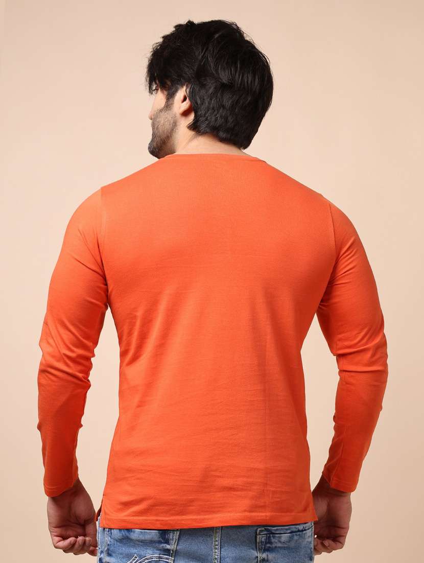 orange plain long sleeve t-shirt - 20601662 -  Standard Image - 3