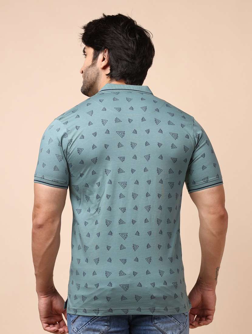men green polo neck printed t-shirt - 20601665 - Standard Image - 3