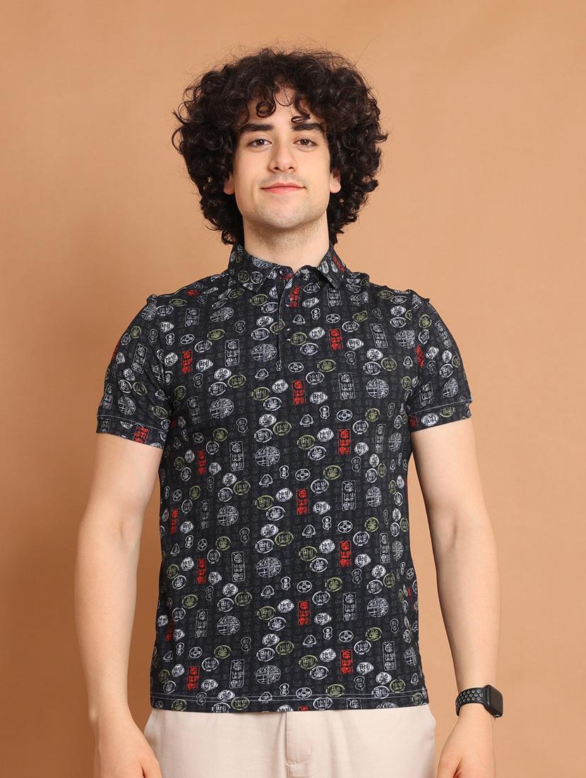 men printed short sleeve polot-shirt - 20601674 - Zoom Image - 0