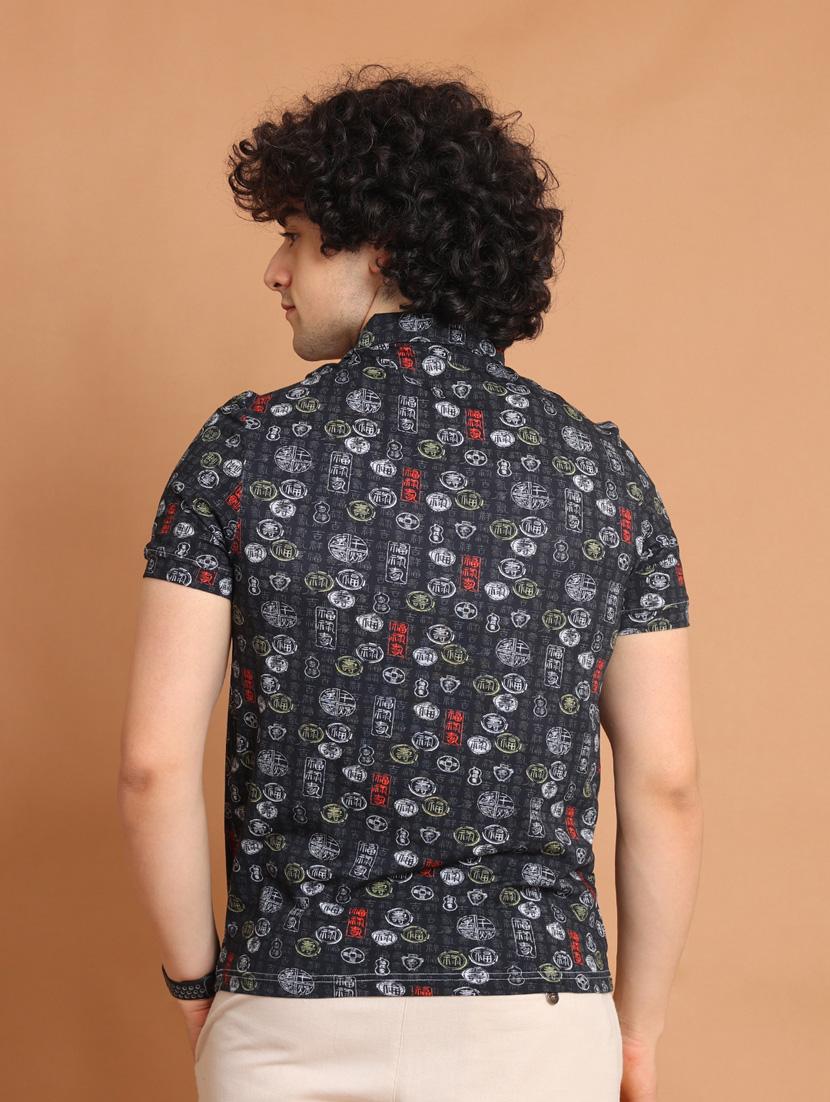 men printed short sleeve polot-shirt - 20601674 - Standard Image - 3