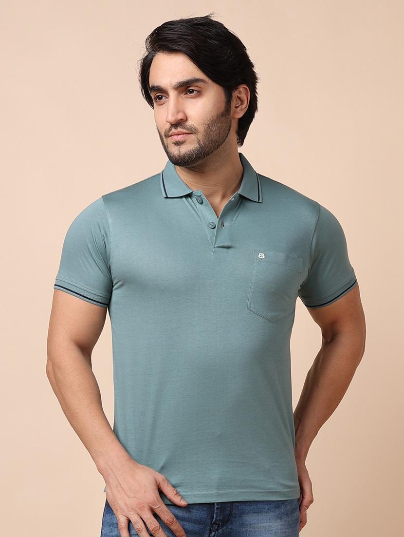 man polo neck t-shirt