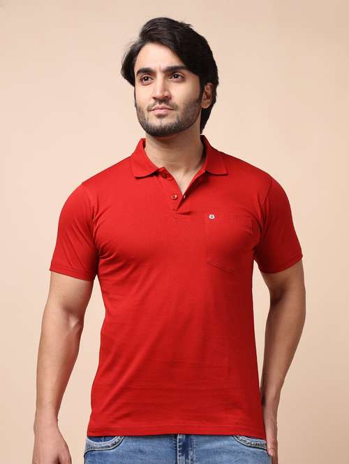 red plain short sleeve t-shirt - 20601697 - Standard Image - 0