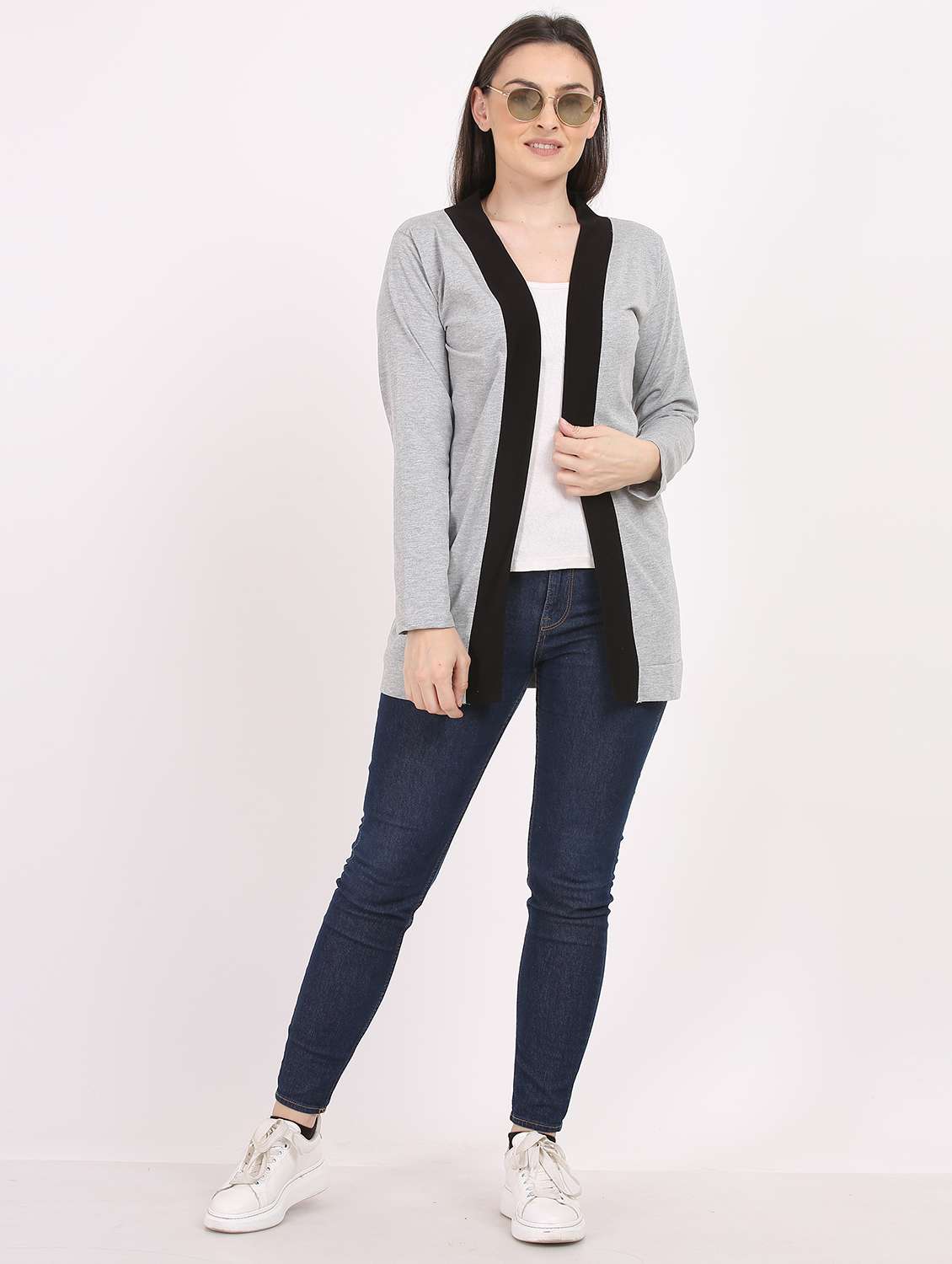 women solid long sleeves shrug  - 20602381 -  Standard Image - 3