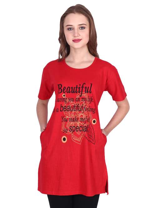 women round neck typographic printed regular t-shirt