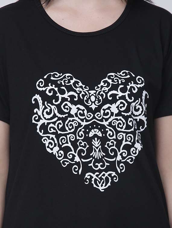 women round neck graphic printed regular t-shirt - 20602590 -  Standard Image - 3