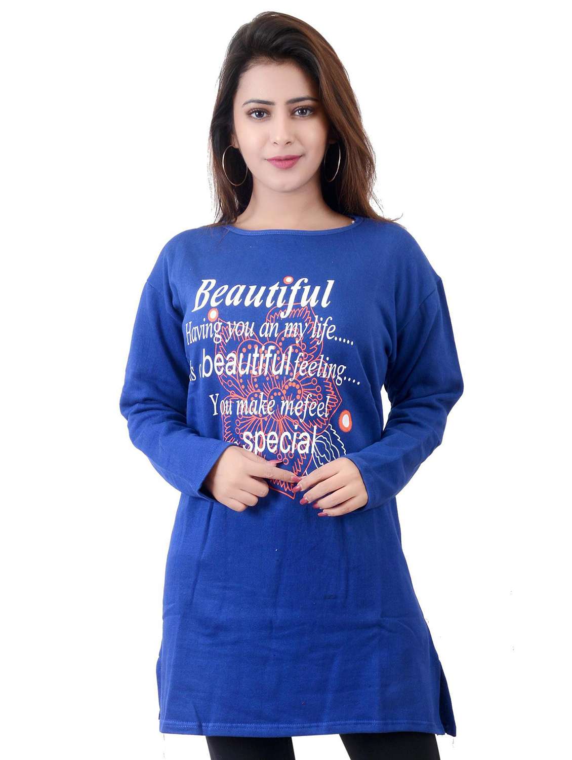 women round neck typographic printed regular t-shirt