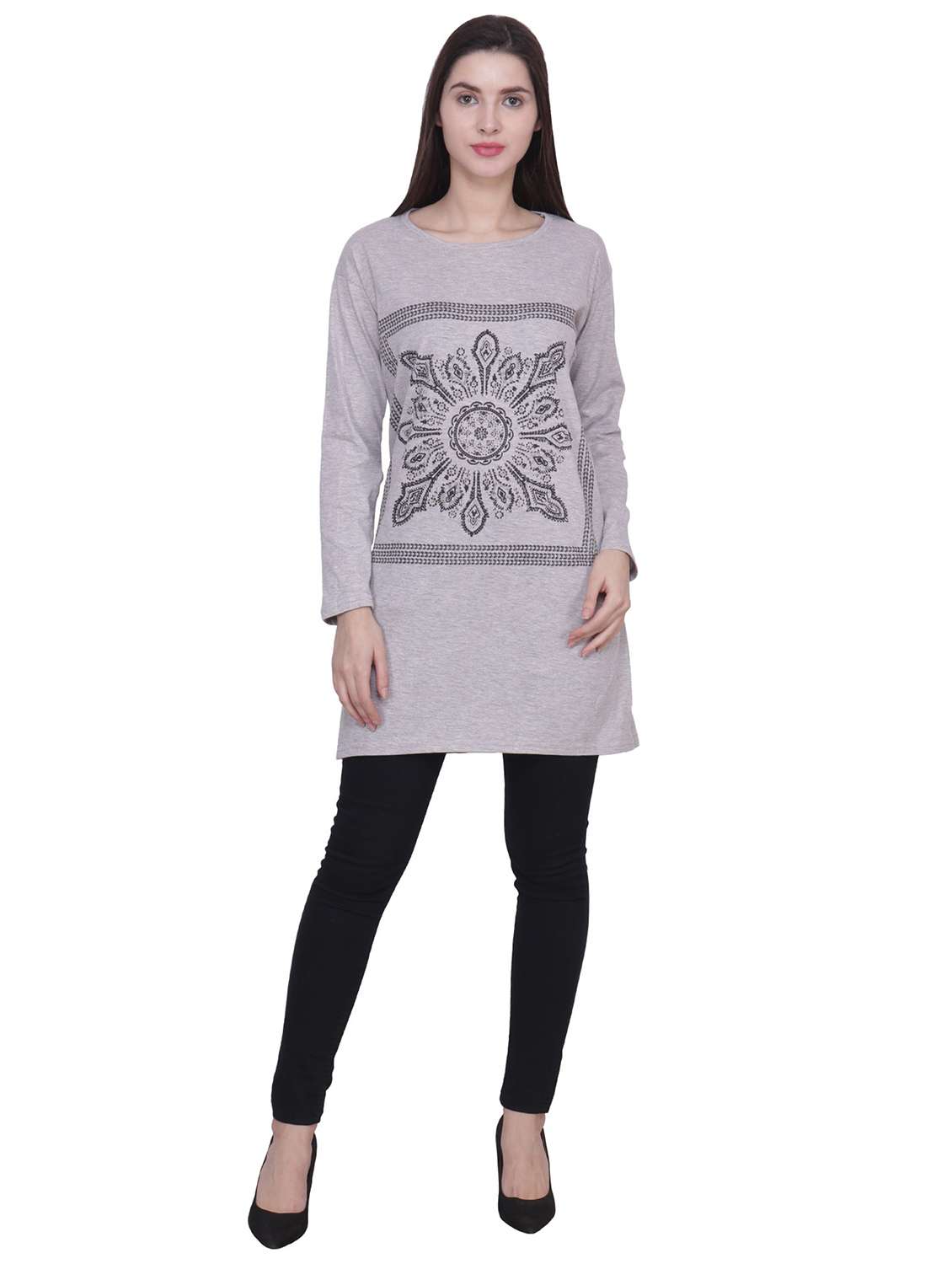 women round neck graphic printed regular t-shirt - 20602650 -  Standard Image - 3