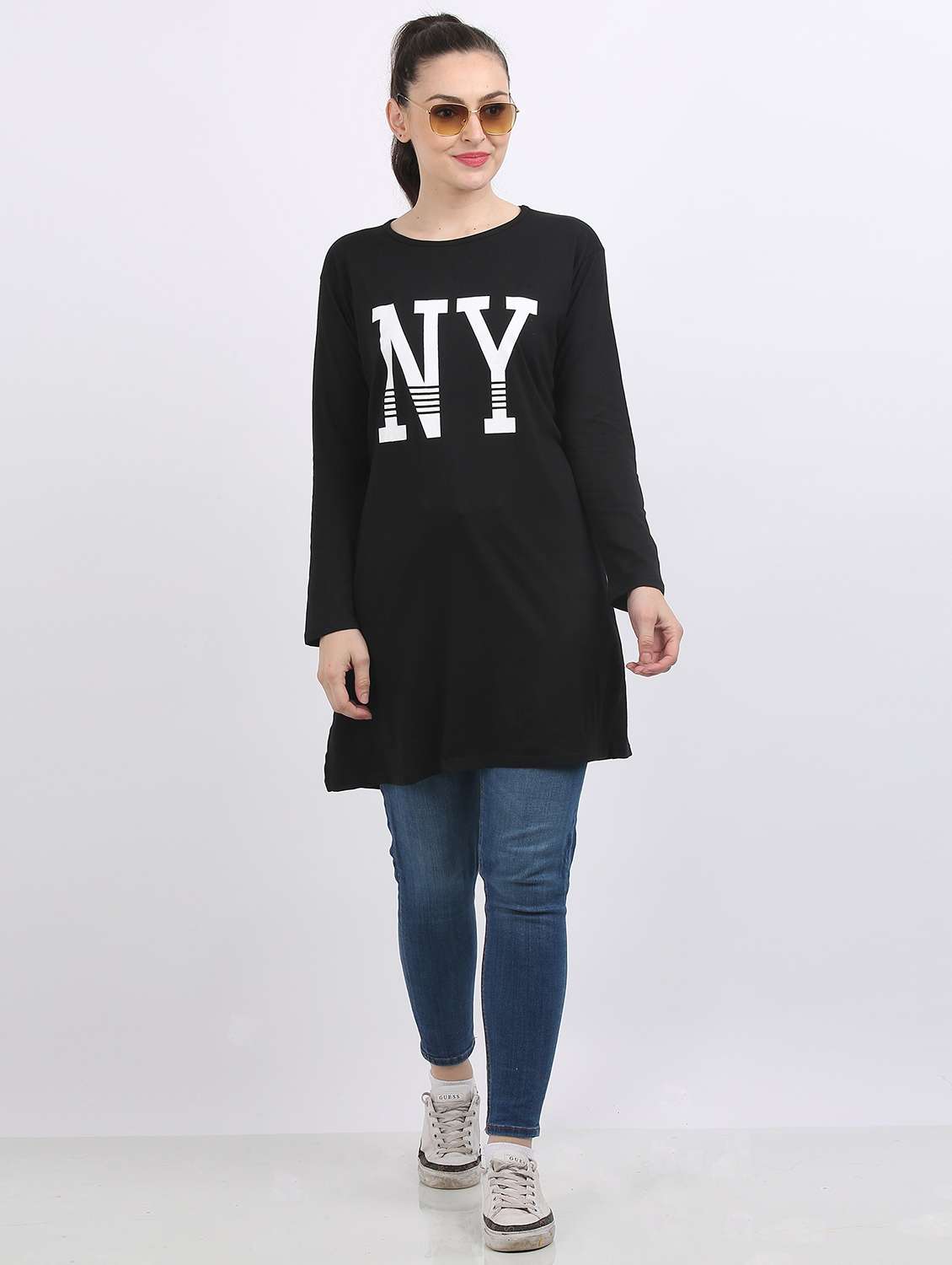 women round neck graphic printed regular t-shirt - 20602655 -  Standard Image - 3