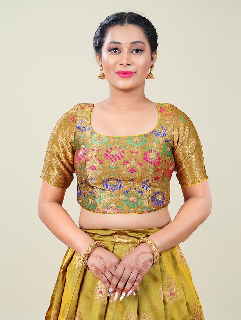 women mustard semi-stitched lehenga choli with dupatta - 20603013 - Standard Image - 3